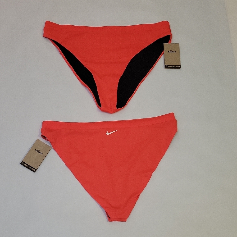 NWT 2 Nike Swim Bikini Bottom Swimsuit Move To Zero Women's Size XL Coral $40